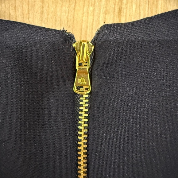 LAUREN RALPH LAUREN SLEEVELESS SLIM FIT PONTE SHEATH DRESS NAVY BLUE SIZE 8 - Picture 3 of 9